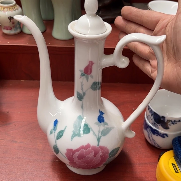 醴陵釉下手绘酒壶420毫升