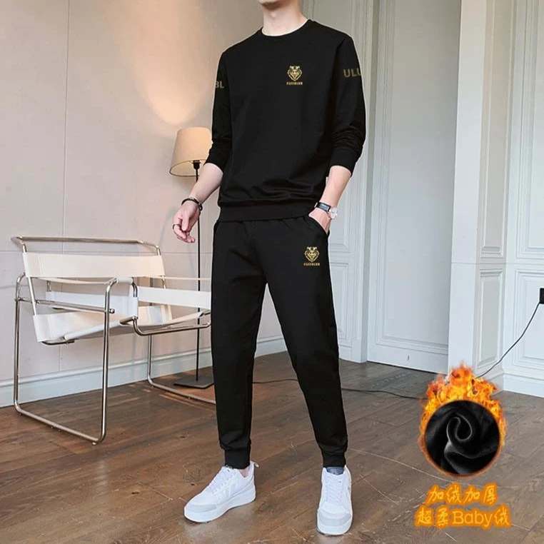 【轻奢潮流】2025春秋套装长袖卫衣搭配休闲时尚帅气运动休闲套装男