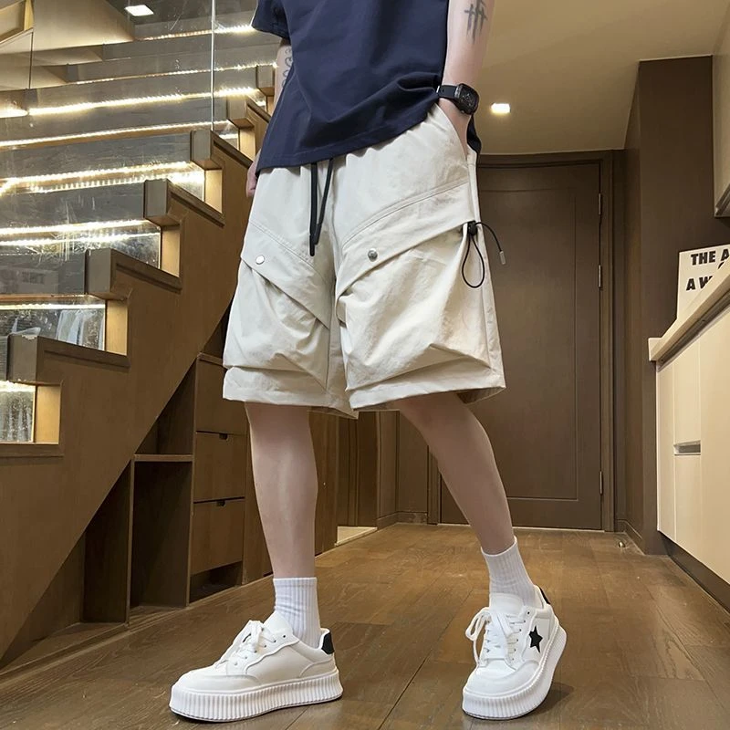 美式机能冲锋短裤夏季薄款宽松直筒休闲男中裤潮牌防水工装五分裤