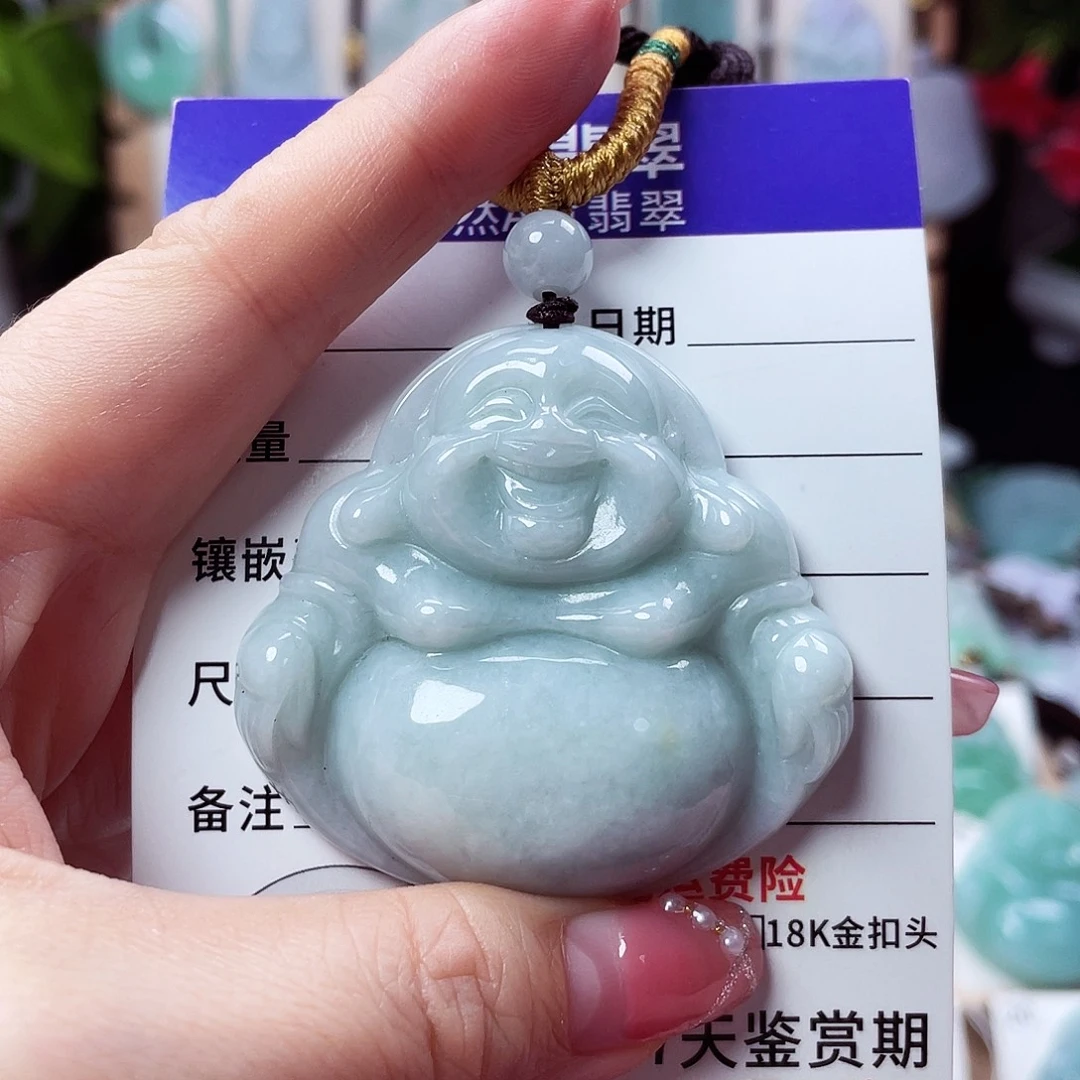 翡翠未镶嵌颈饰佛公02