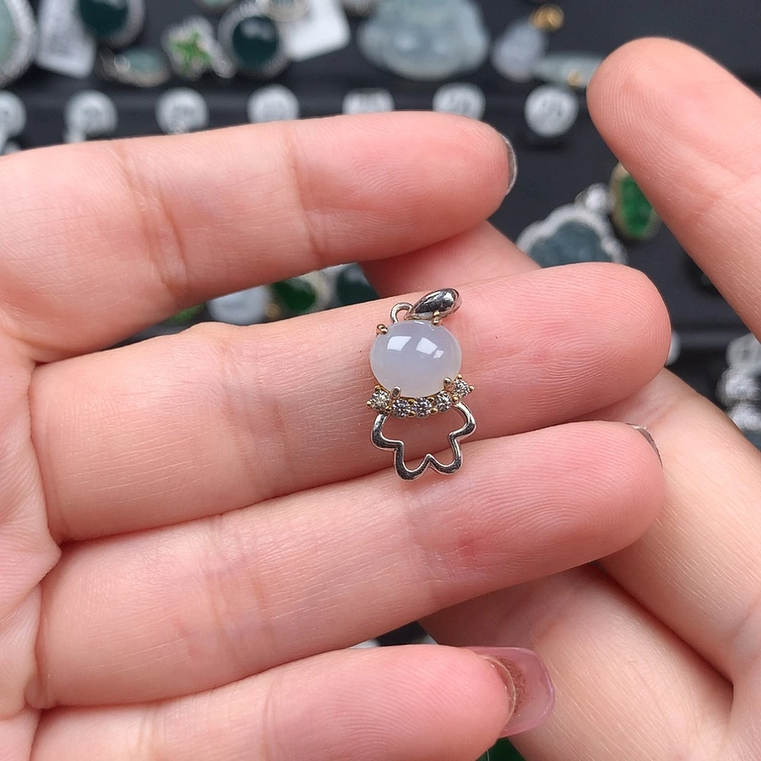 翡翠银S925镶嵌颈饰