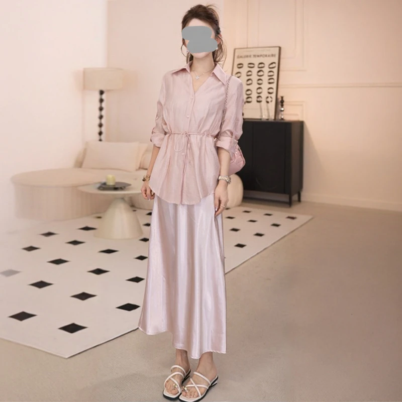 盐系轻熟两件套2026夏季新款气质名媛显瘦收腰衬衫吊带连衣裙女装