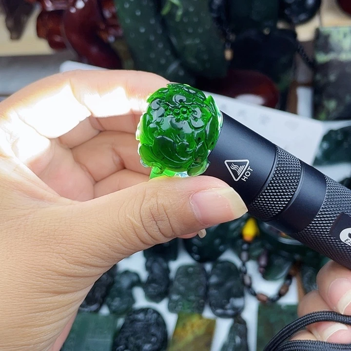 未镶嵌蛇纹石玉颈饰泰山玉牡丹花戒指精品
