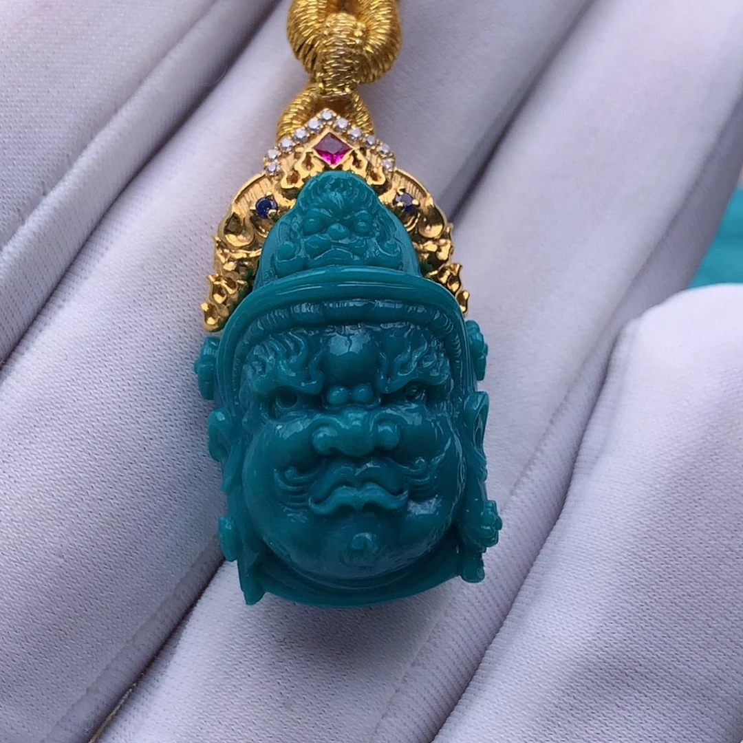 绿松石18K金镶嵌珠宝奇石