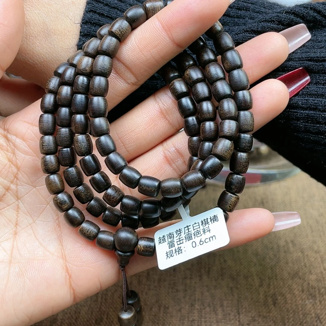 沉香手串百**花越南芽庄白棋楠0.6×108