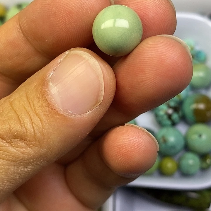 长***阳未镶嵌高瓷菜籽黄圆珠卡12