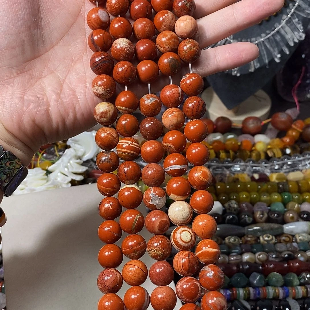 石英质玉未镶嵌，红碧，玉14mm，