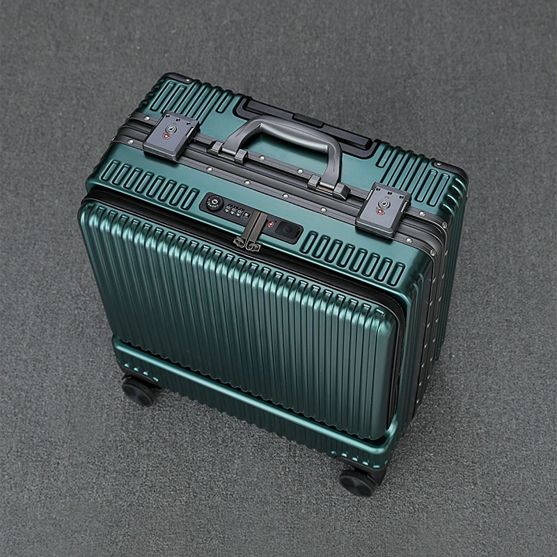 短途旅游小行李箱出差旅行拉杆箱男士20寸登机箱结实耐用铝框箱子