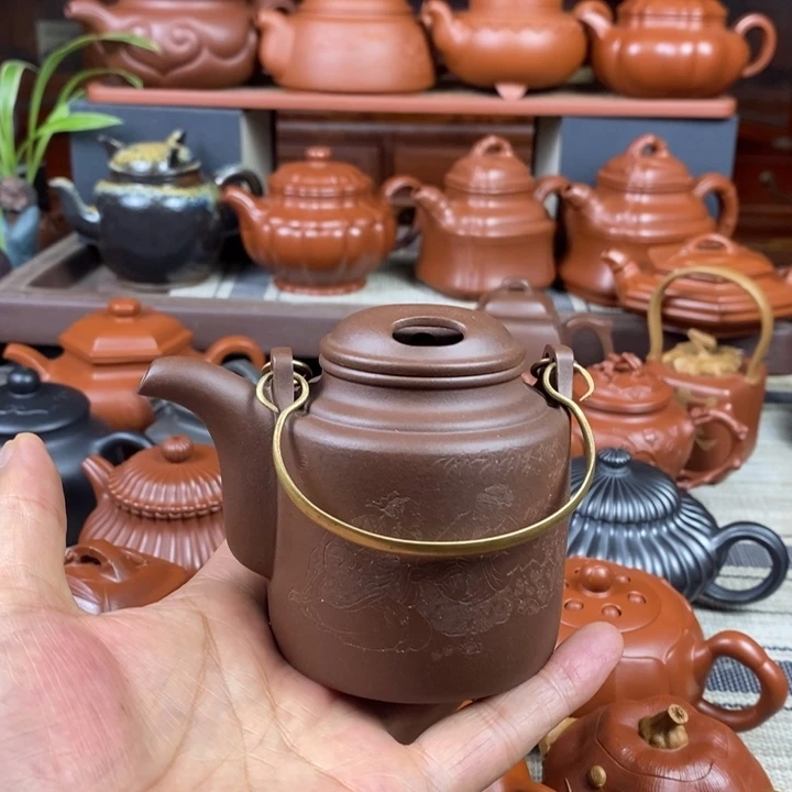 紫砂茶壶洋桶220-320cc原矿老紫泥特价