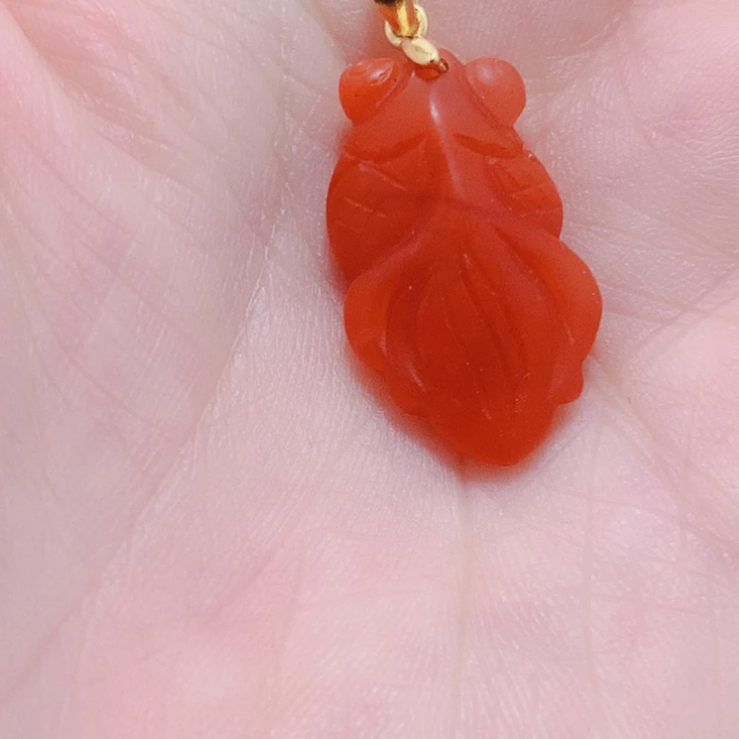 南红玛瑙银S925镶嵌吊坠(不含链)
