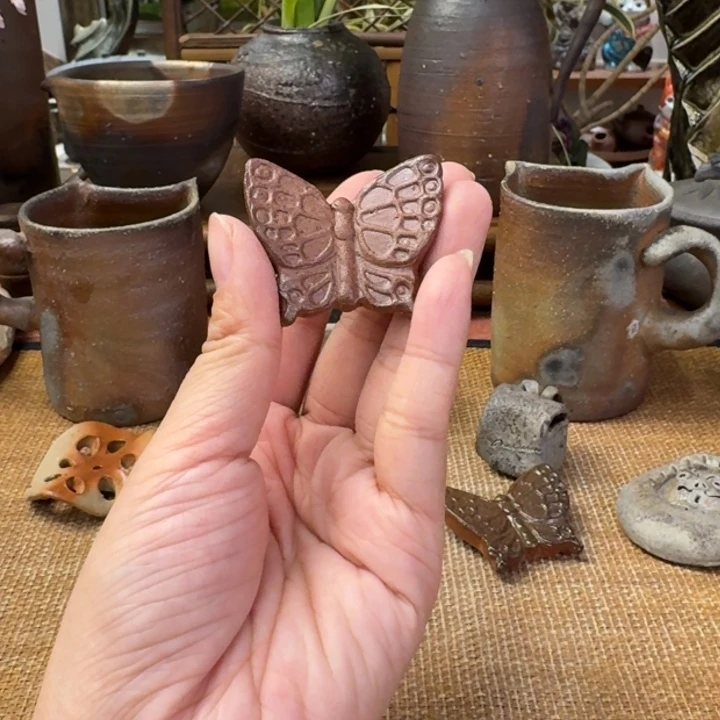 y*陶吉窑口备前烧蝴蝶福利一口价