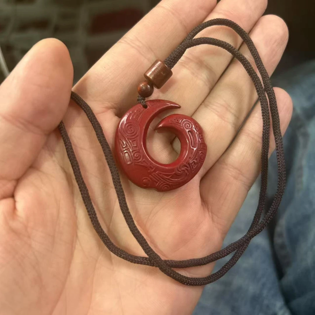 含辰砂工艺品精工手编搭配雕刻时来运转挂件