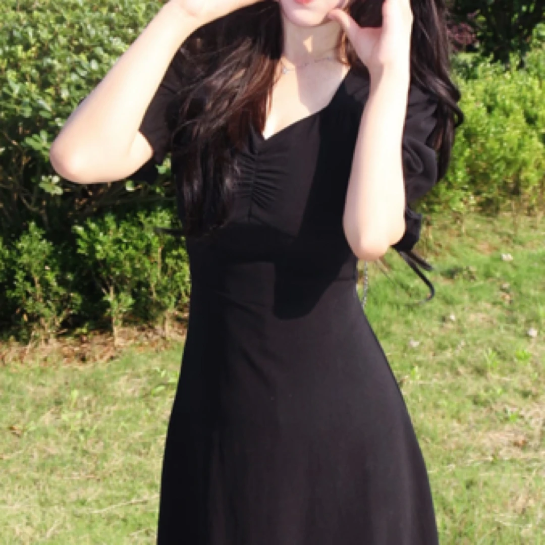 99新 DIOR/迪奥 A100319/黑色公主连衣裙/36码