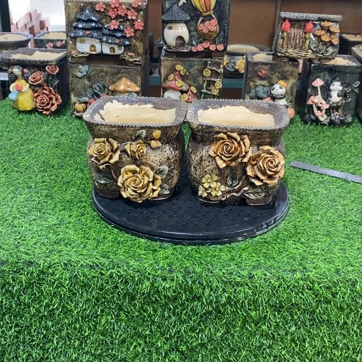 红陶青藤花器多肉花盆