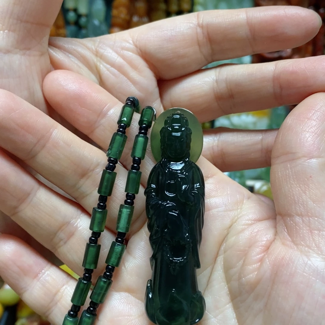 岫玉吊坠(赠链)未镶嵌半*闲