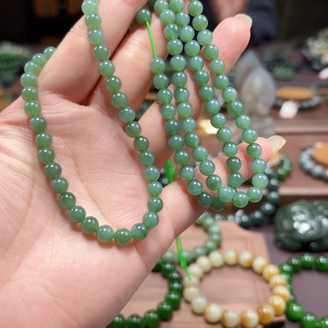 和田玉未镶嵌手链6 108