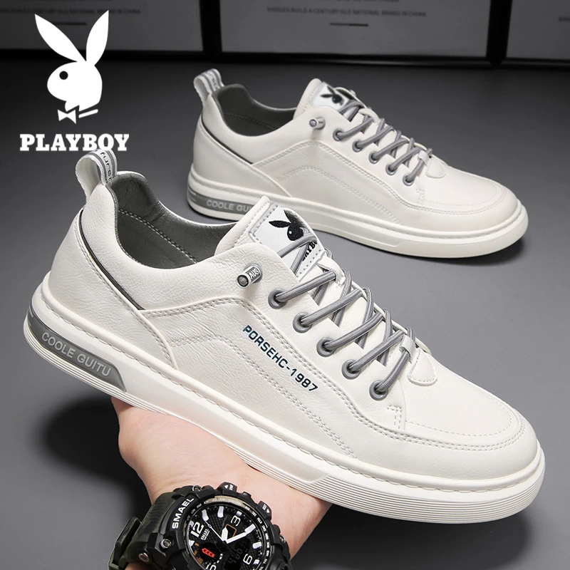 花花公子男鞋夏季2025新款一脚蹬软底百搭板鞋男士时尚休闲小白鞋