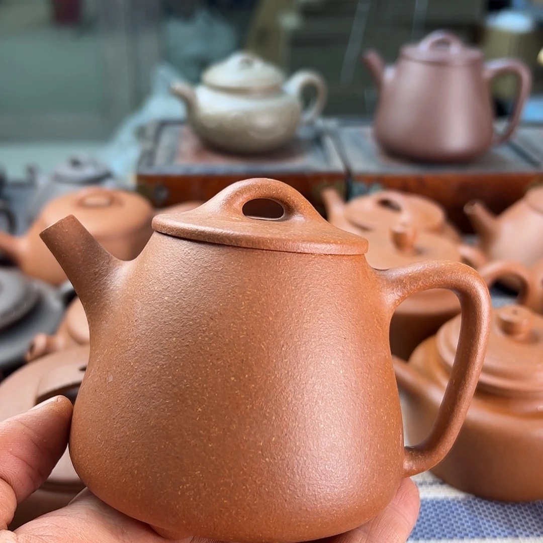 紫砂茶壶红降坡高瓢