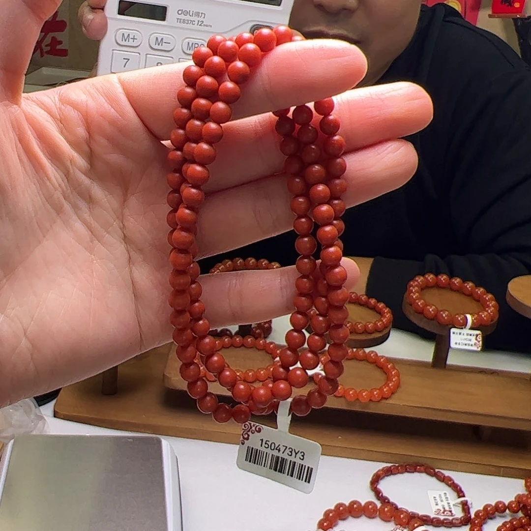 南红玛瑙未镶嵌6mm阿东寨圆珠多圈