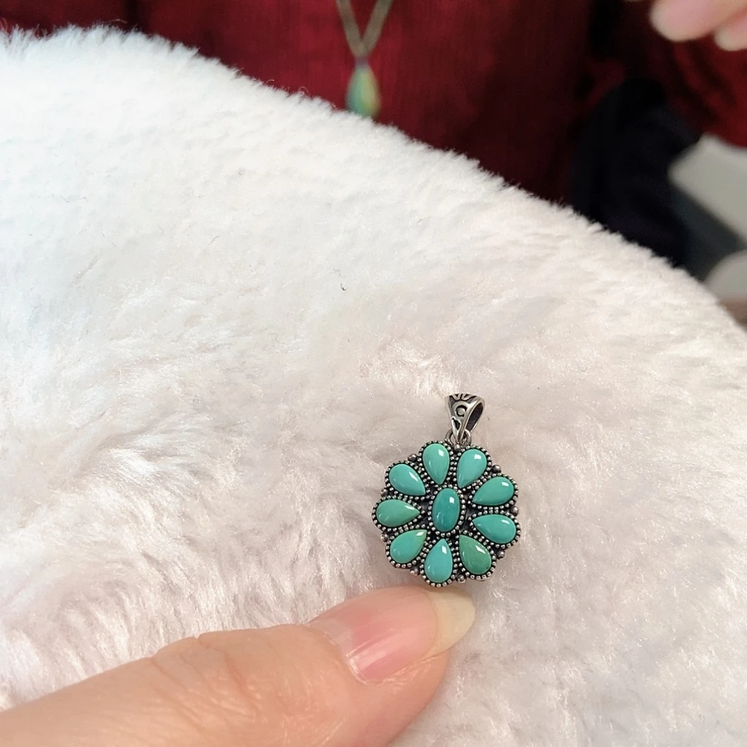 绿松石银S925镶嵌珠宝奇石