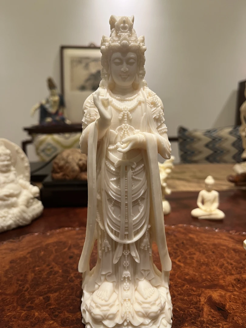 象牙果南海观音佛像雕刻手工艺品