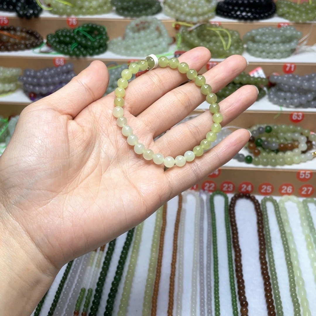 和田玉未镶嵌手链6mm