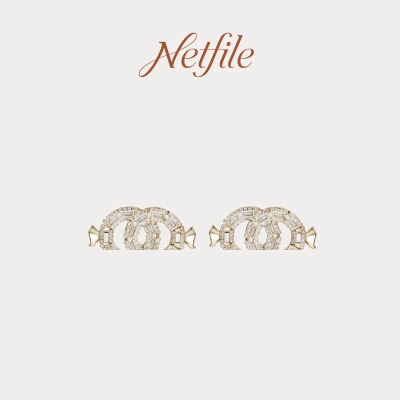 铜合金锆石耳饰 Netfile【小方糖耳环】NF504R001