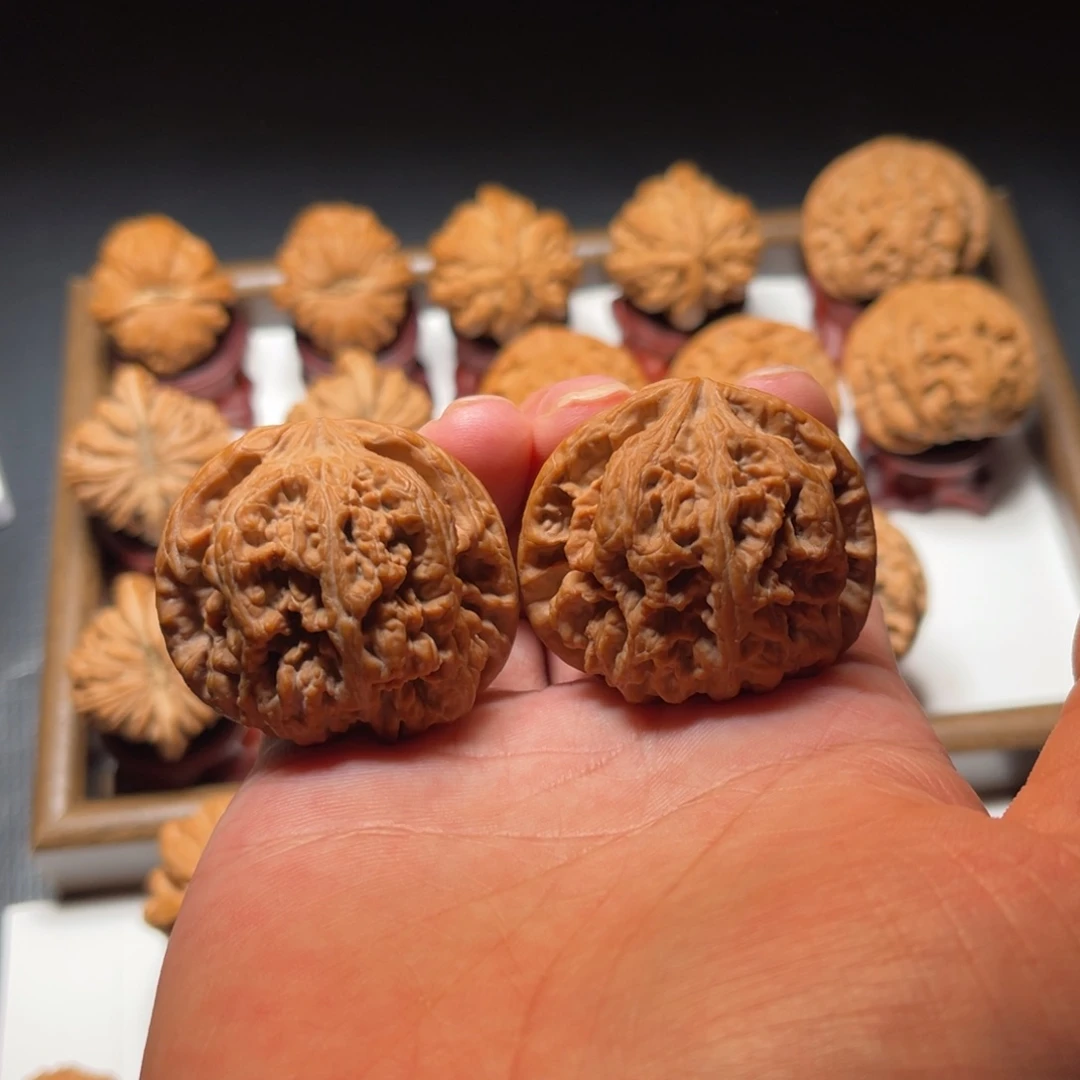 文玩核桃把件球形大粗筋核桃尺寸45