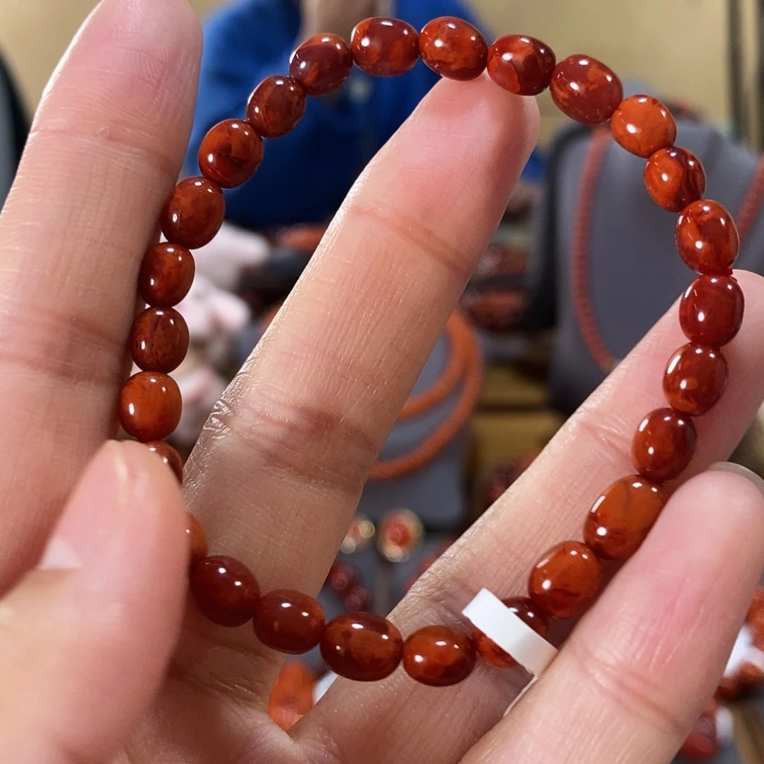 未镶嵌单圈6mm原矿南红玛瑙