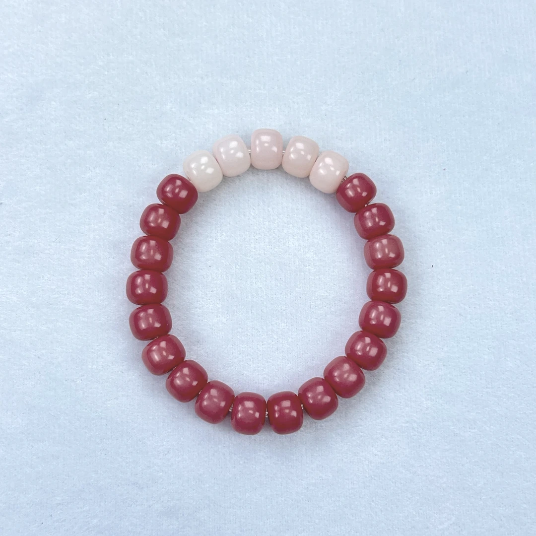 【沁染工艺】花棠语单圈 粉菩提菩提根白玉菩提菩提手串8*10mm