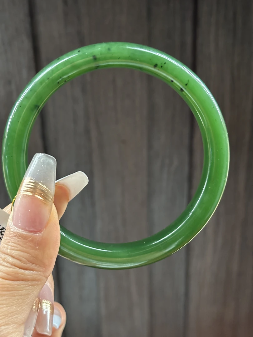 9032 和田玉碧玉手镯58圈口 46.5g