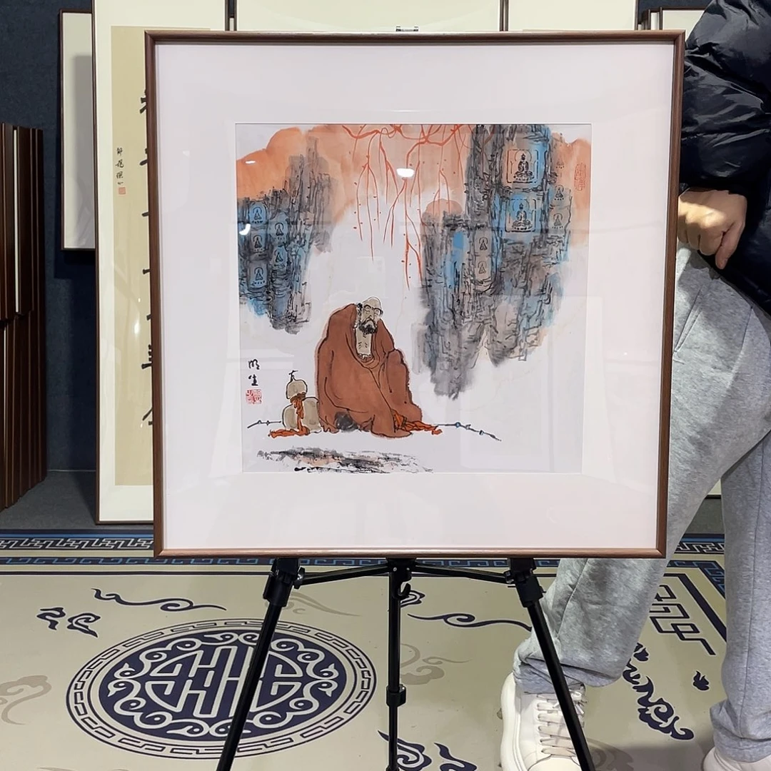 国画手绘画作品带框60/60