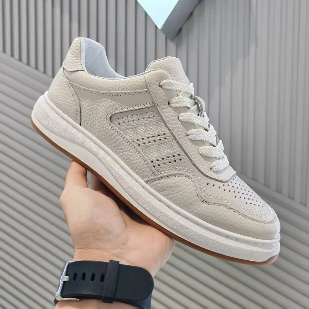 【头层牛皮】罗宾 夏季新款真皮透气百搭商务运动休闲四季小白鞋