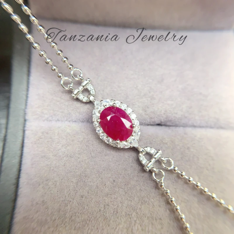 TSHSL1058-红宝石手链S925银镶嵌【2克拉 高端豪奢大气款】