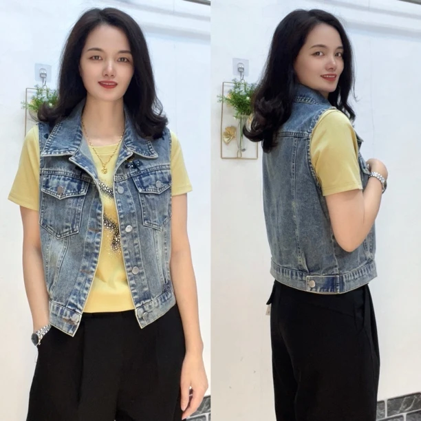 春季新款牛仔马甲916