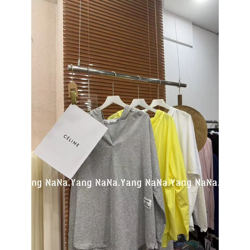 【夏季音乐节辣妹穿搭】百搭大版时尚简约纯色韩版v领连帽衬衫