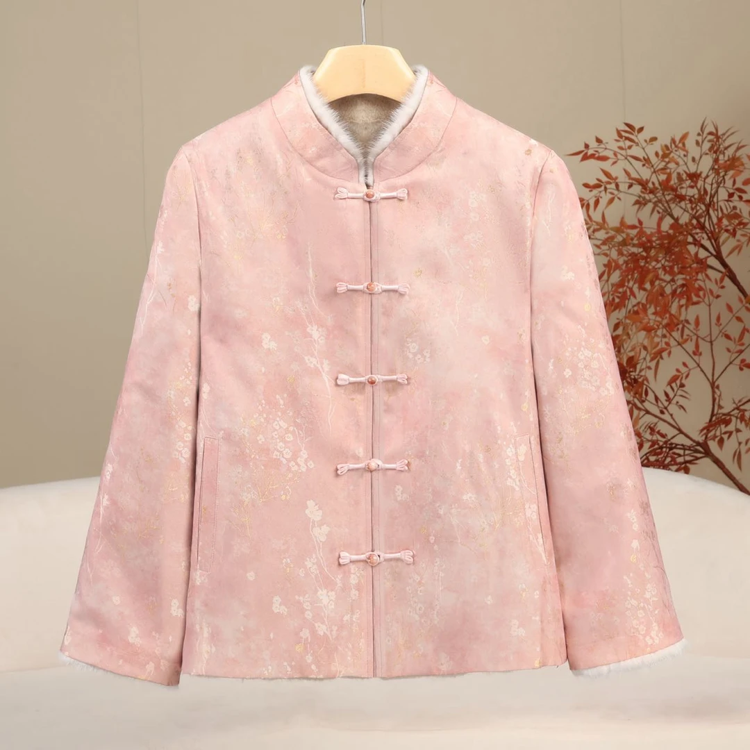 复古中国风一衣三穿可拆卸两件套外套女时尚中式冬季水貂毛厚款