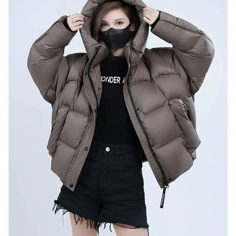 新款石墨烯羽绒服服女短款连帽休闲保暖往外套 8870