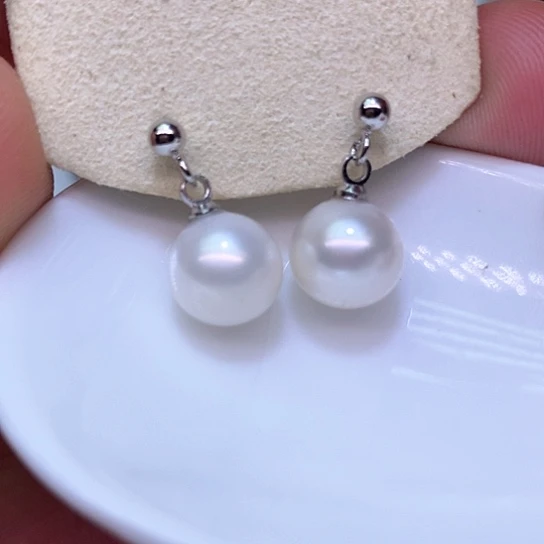 淡水珍珠耳饰银S925镶嵌