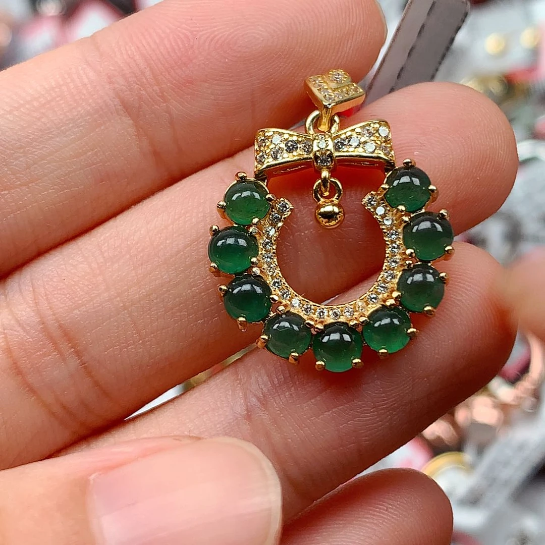 翡翠戒指银S925镶嵌