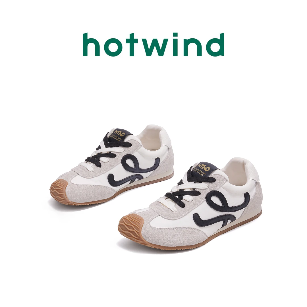 Hotwind/热风2025新款ins软底复古百搭阿甘芭蕾德训鞋女潮鞋