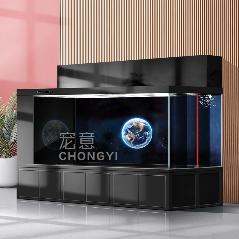 地缸鱼池大型水族箱落地超白玻璃养锦鲤专用鱼缸客厅家用2024新款