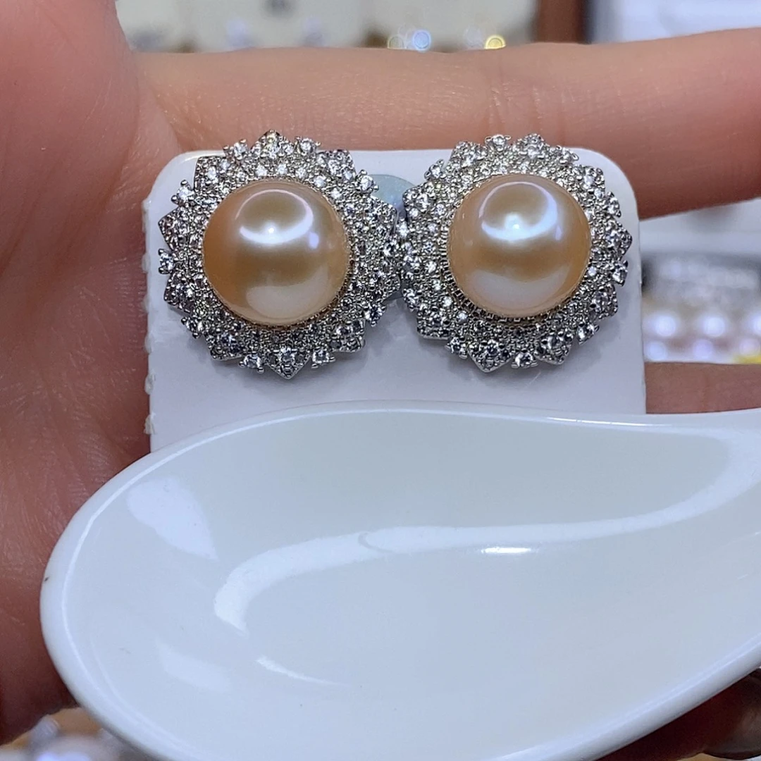 未镶嵌淡水珍珠耳饰F