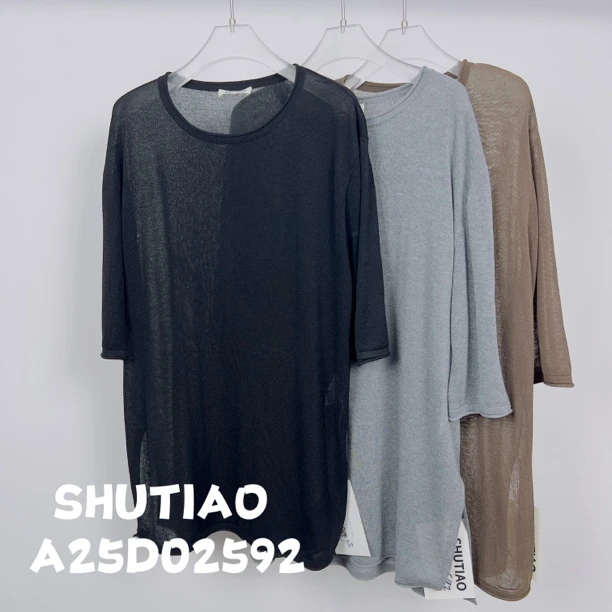 【SHUTIAO】2025夏季：新款小众设计款T恤A25D02592