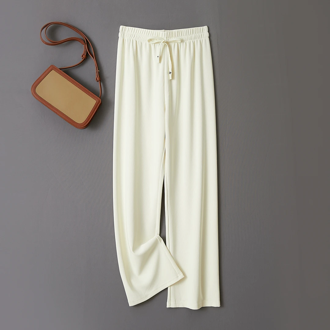 特！门店16&9！高腰垂顺肌理感阔腿直筒百搭休闲裤女L71484