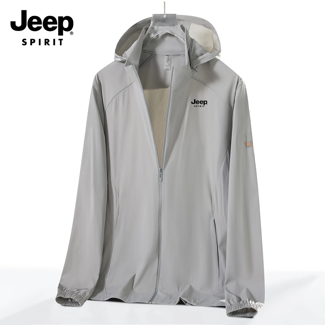 JEEPSPIRIT吉普新款防晒衣男装男士夏季轻薄冰丝防晒服皮肤衣