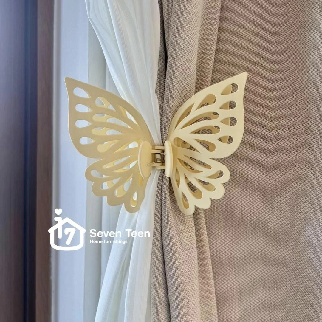 镂空蝴蝶窗帘夹子抓夹固定器收纳大号磨砂发饰女盘发顶夹马尾发爪