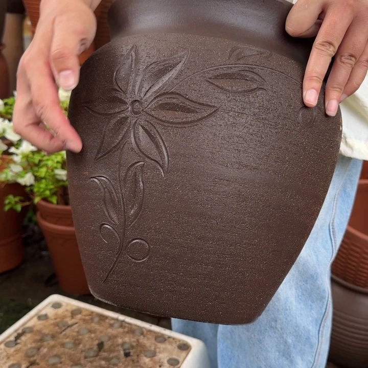 紫砂花盆口25高30宜兴紫砂