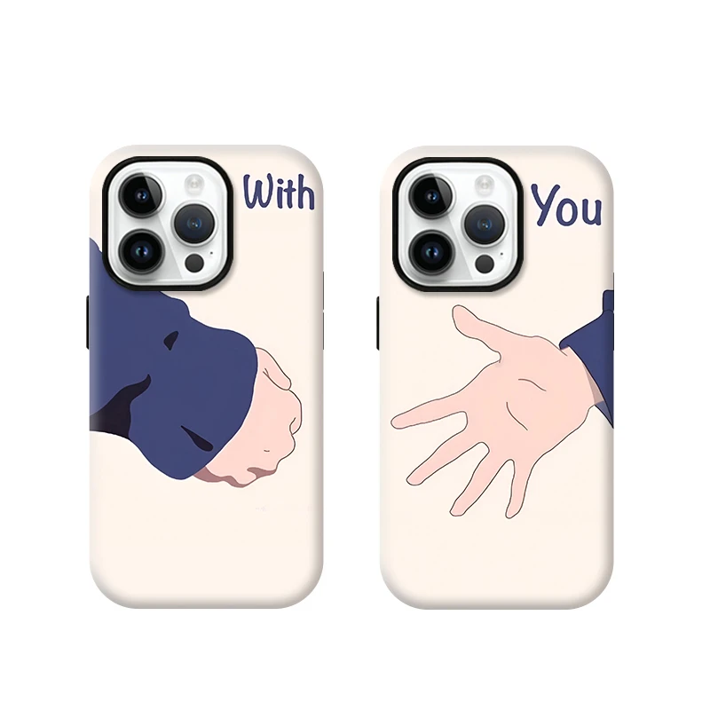 情侣款牵手适用安卓苹果17promax手机壳16pro二合一15/14小米华为