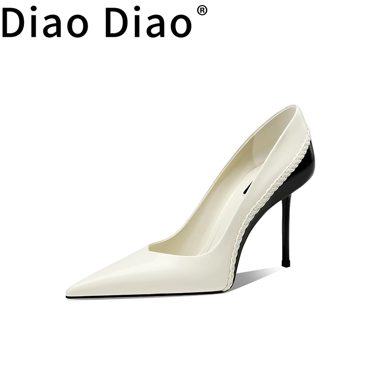 diaodiao【2025春季上新】尖头轻奢漆皮女细跟高跟鞋单鞋欧若风